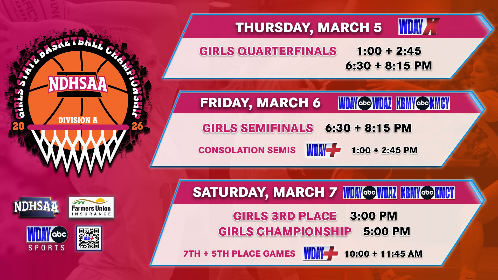 2026 NDHSAA Division A Girls Basketball State Tournament televised on ...