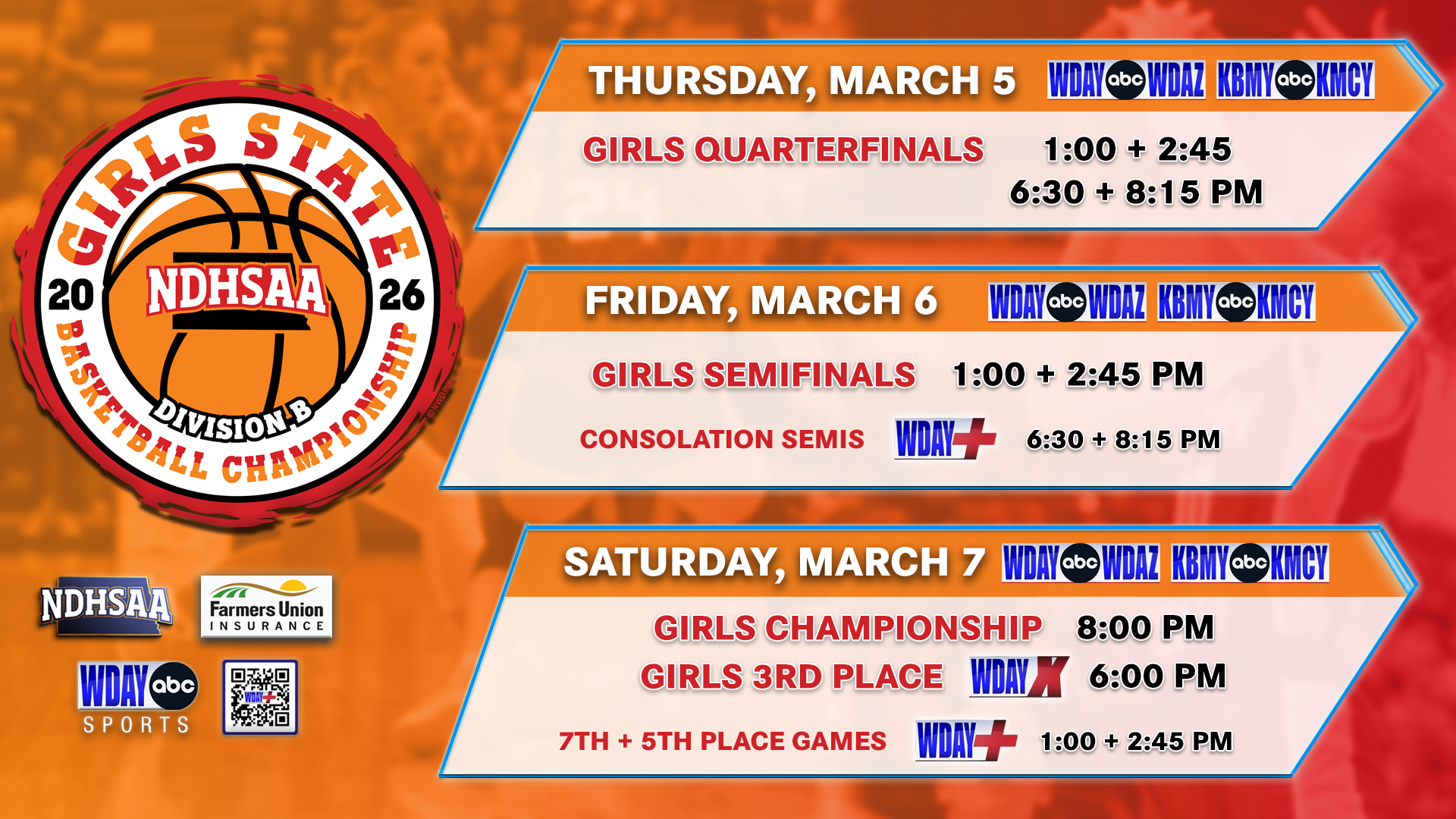 2026 NDHSAA Division B Girls Basketball State Tournament televised on ...
